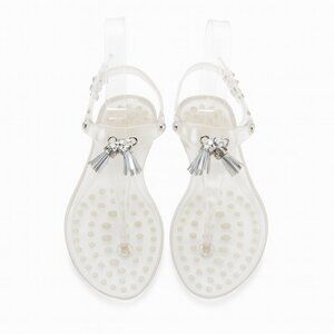 Tod’s Clear Jelly Tassel Thong Sandals 35 US 5